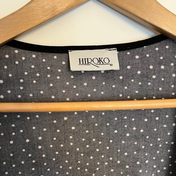 Hiroko Black Polka Dot Boho Women's open cardigan shrug size small - Picture 5 of 6